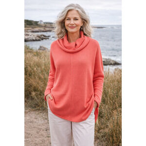 J Jill Pure Jill Womens Poncho Tunic Sweater Small Cowl Neck Cashmere Blend